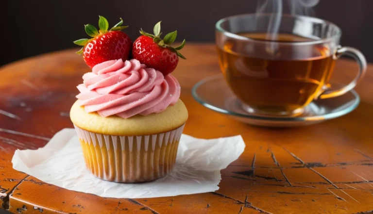 Cupcake de Baunilha com Buttercream de Morango