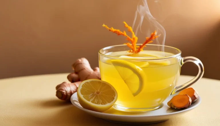 Chá Detox com Gengibre, Limão e Cúrcuma