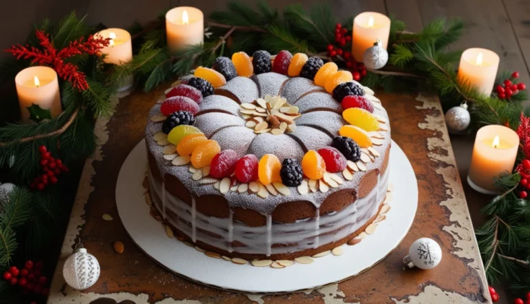 Bolo de Frutas Cristalizadas e Amêndoas