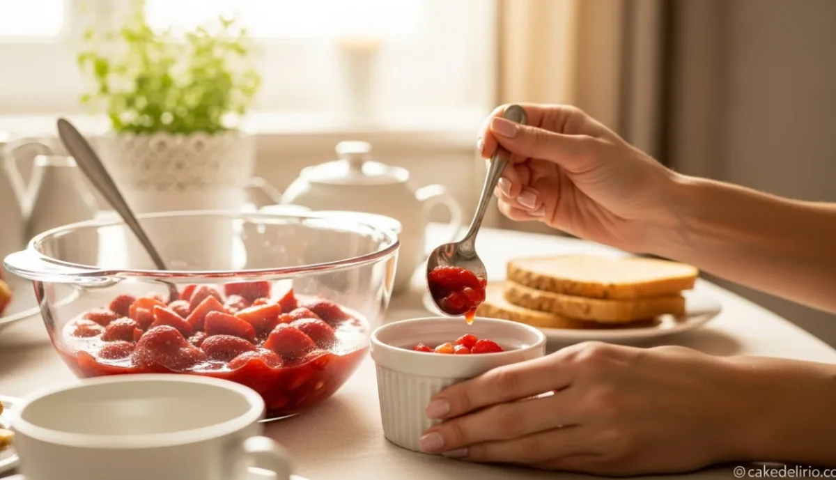 Compota de Morango com Gengibre Low-Carb