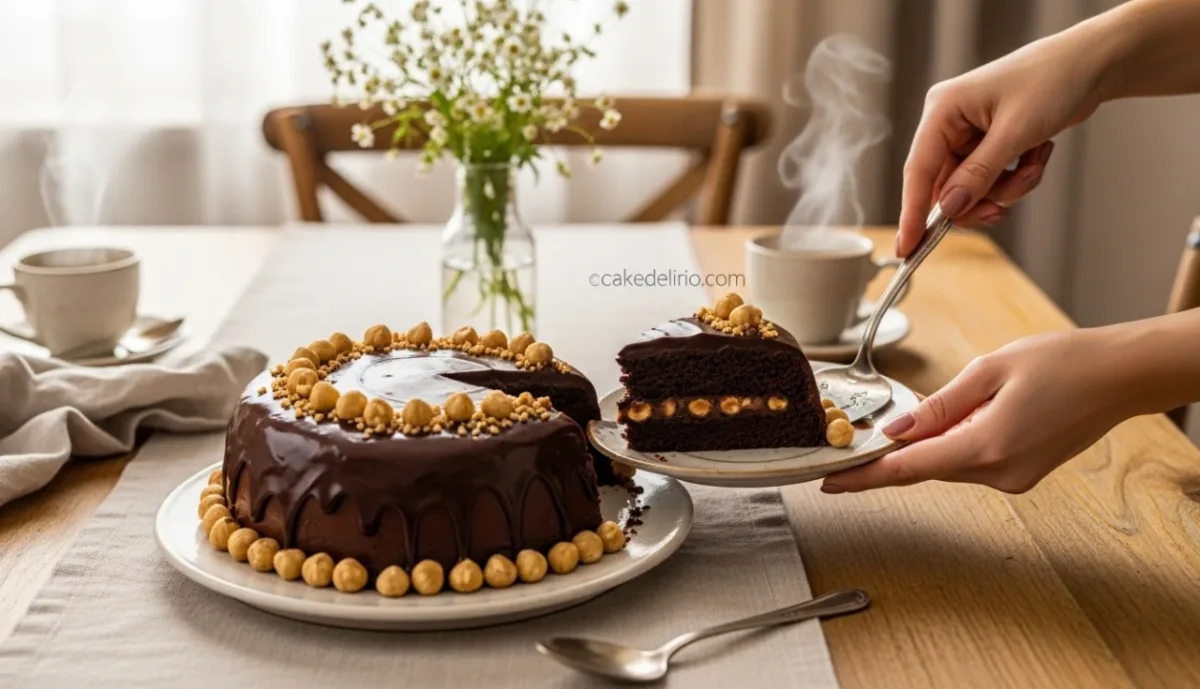 Bolo de Chocolate Negro com Avelãs