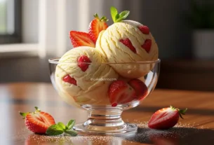 Sorvete de Banana e Morango