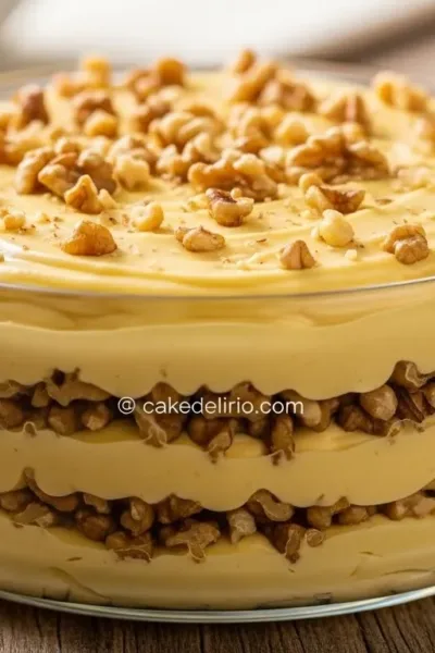 Pavê de Nozes com Creme de Baunilha