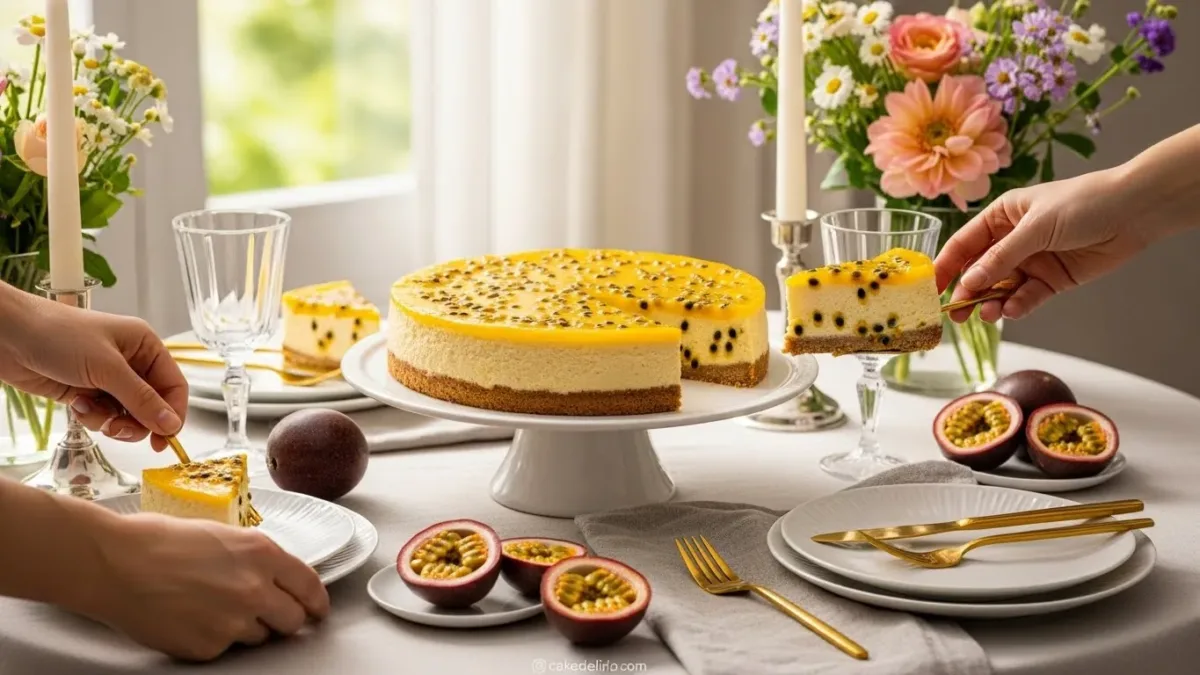 Cheesecake de Maracujá com Calda Brilhante: Sobremesa Cremosa Que Encanta