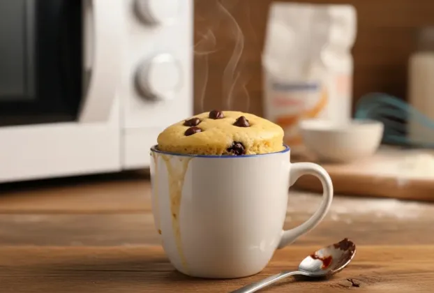 Bolo em caneca rápido no micro-ondas