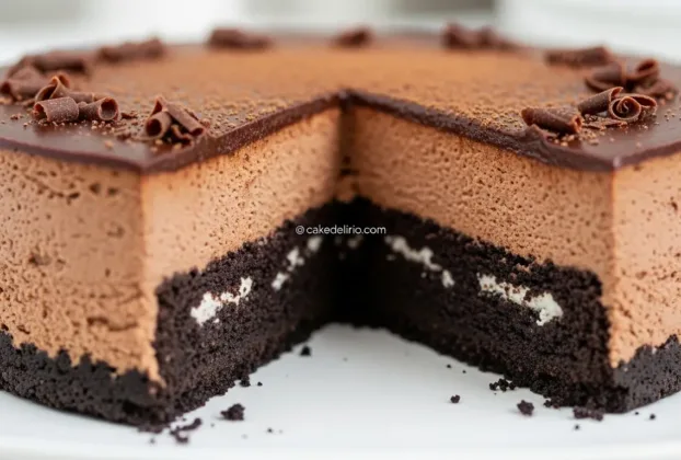 Cheesecake de chocolate com base de Oreo