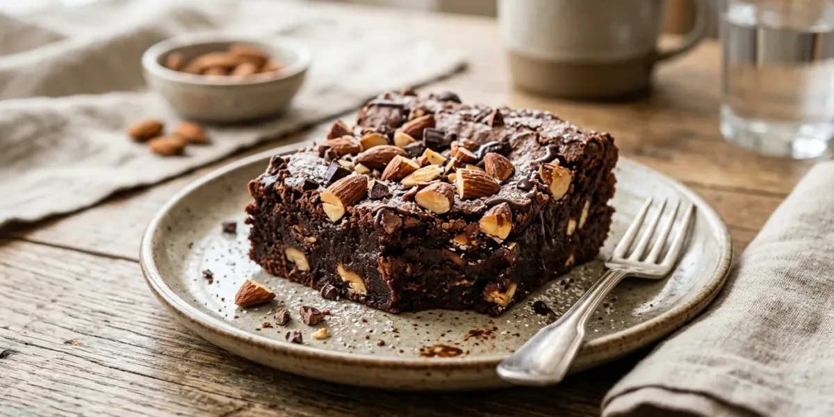 Brownie Low-Carb de Chocolate com Amêndoas (Fudge e Intenso)