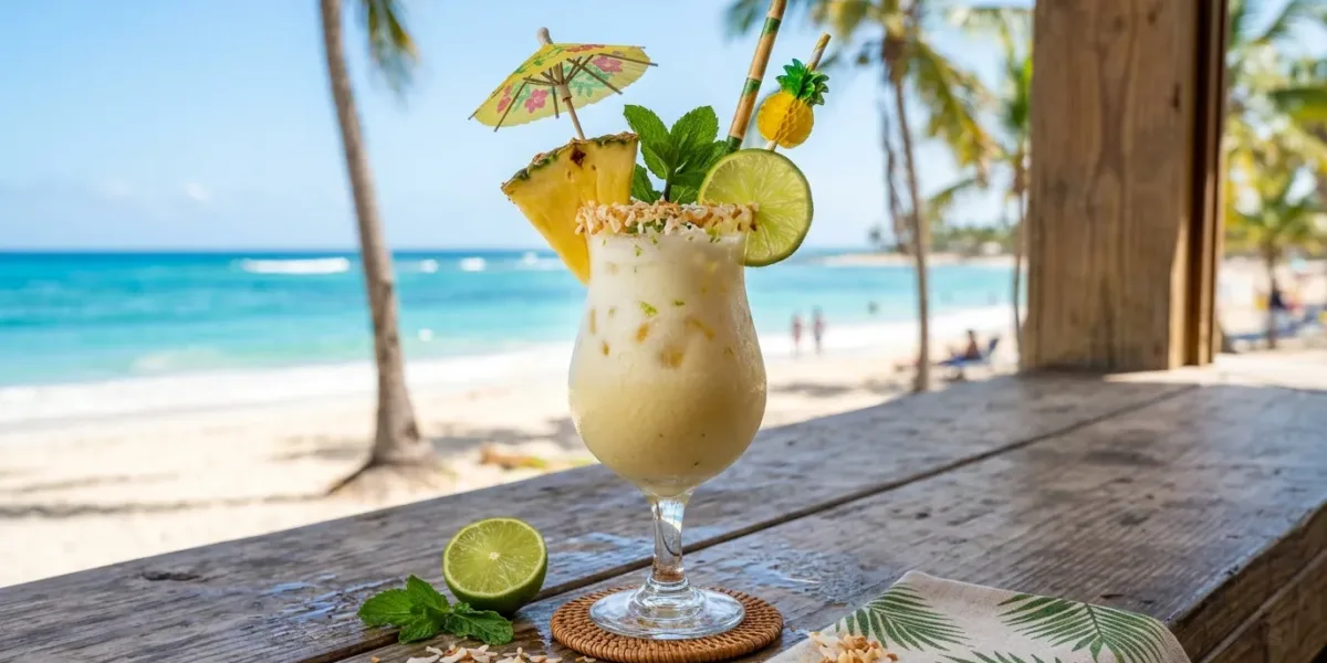 Mocktail tropical de abacaxi com coco e limão: refrescante, cremoso e irresistível