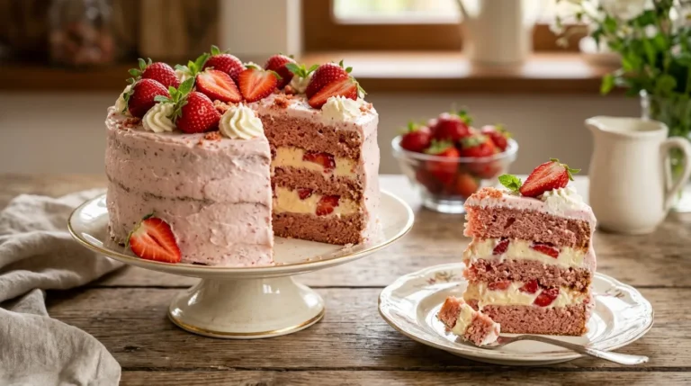 bolo de morango com recheio cremoso