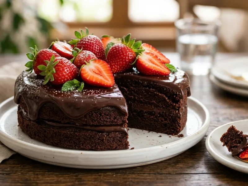 Bolo de Chocolate com Morango: Receita Fofinha, Recheada e Deliciosa